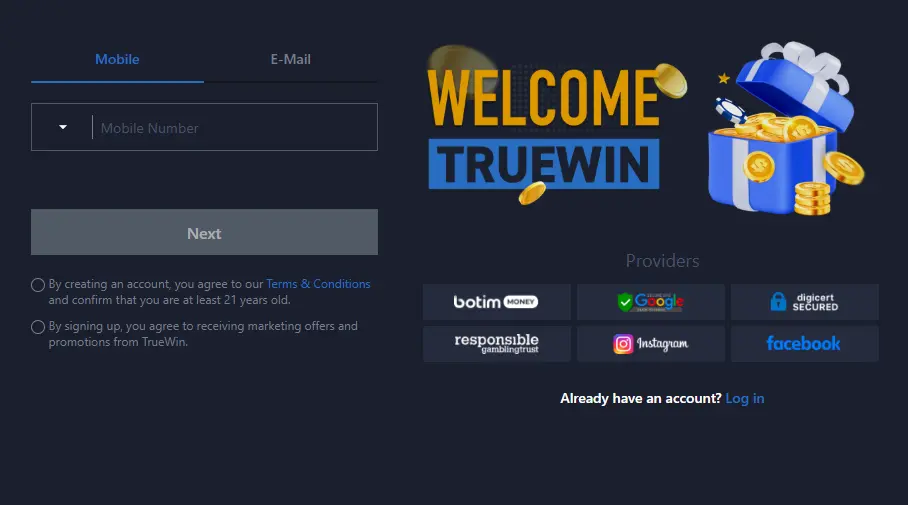 كيفية التسجيل في Truewin؟